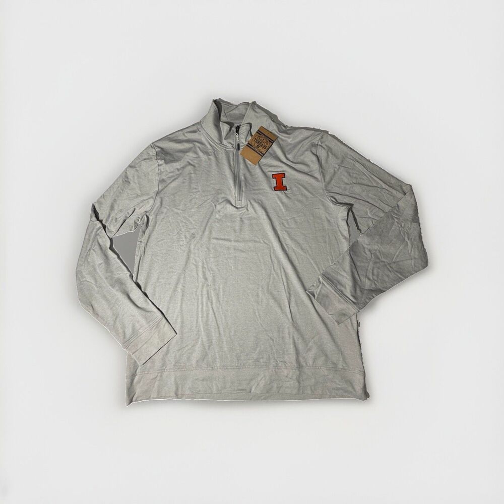NWT Illinois Fighting Illini Rivalry Threads 1/4 Zip Pullover Gray Men’s Medium